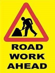 caution, roadwork
