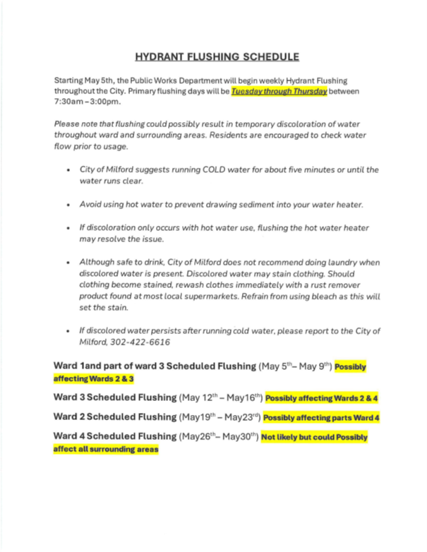 May 2025 Hydrant Flushing